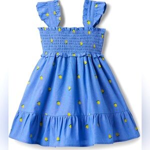 nwot Janie and Jack Blue Lemon Print Kids Dress